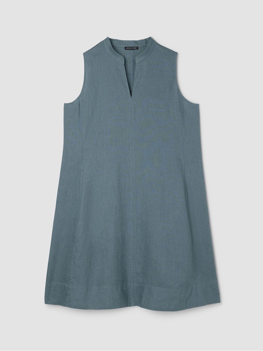 EILEEN FISHER ‘Organic Linen Split Neck Dress’ in Nile